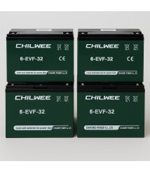 Set 4 x Baterii Chilwee 6-EVF-32 GEL 12V 32Ah - Tracțiune fiabilă pentru triciclu sau vehicule electrice